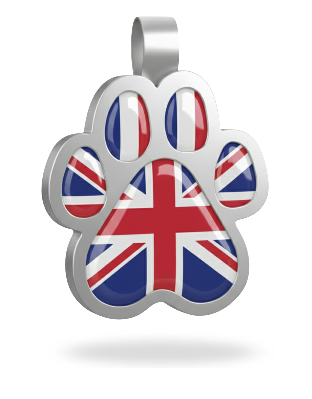 Large Paw UK Flag Enamel Pet Tag SKU: 383 (Sold in Pack of 5)