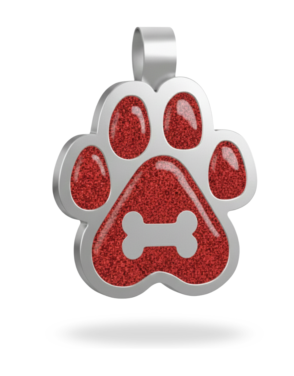Large Paw Red Bone Pet Tag SKU: 233 (Sold in Pack of 5)