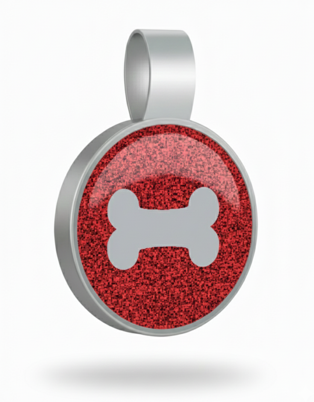 Large Circle Red Bone Pet Tag SKU: 231 (Sold in Pack of 5)