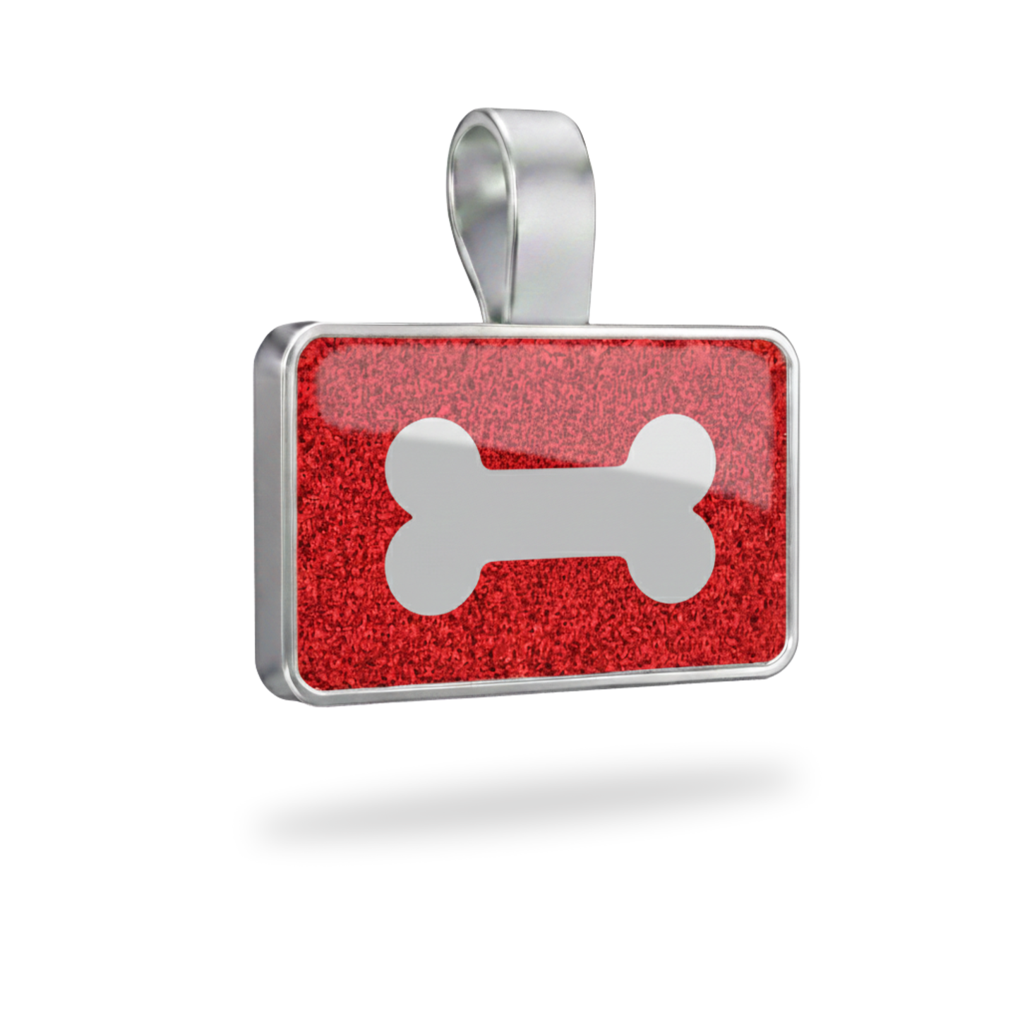 Large Rectangle Red Bone Pet Tag SKU: 230 (Sold in Pack of 5)