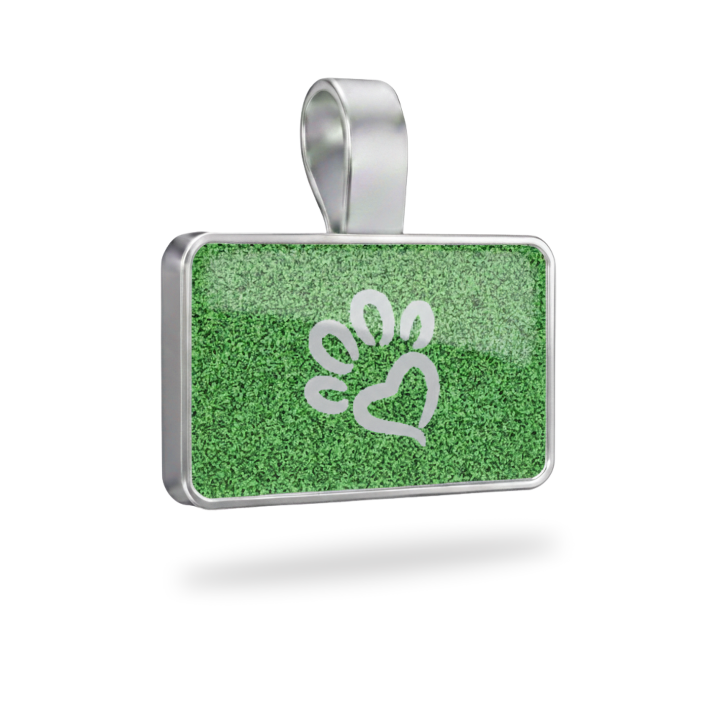 Large Rectangle Green Paw Pet Tag SKU: 210 (Sold in Pack of 5)