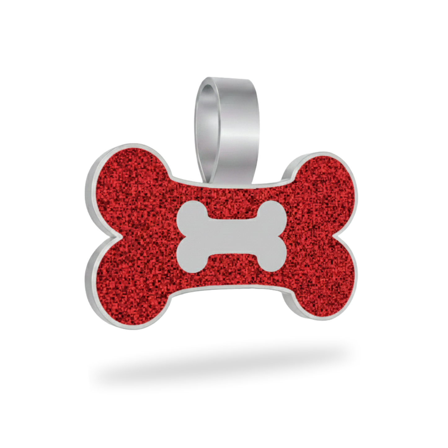 Large Bone Red Pet Tag- SKU: 234 (Sold in Pack of 5)