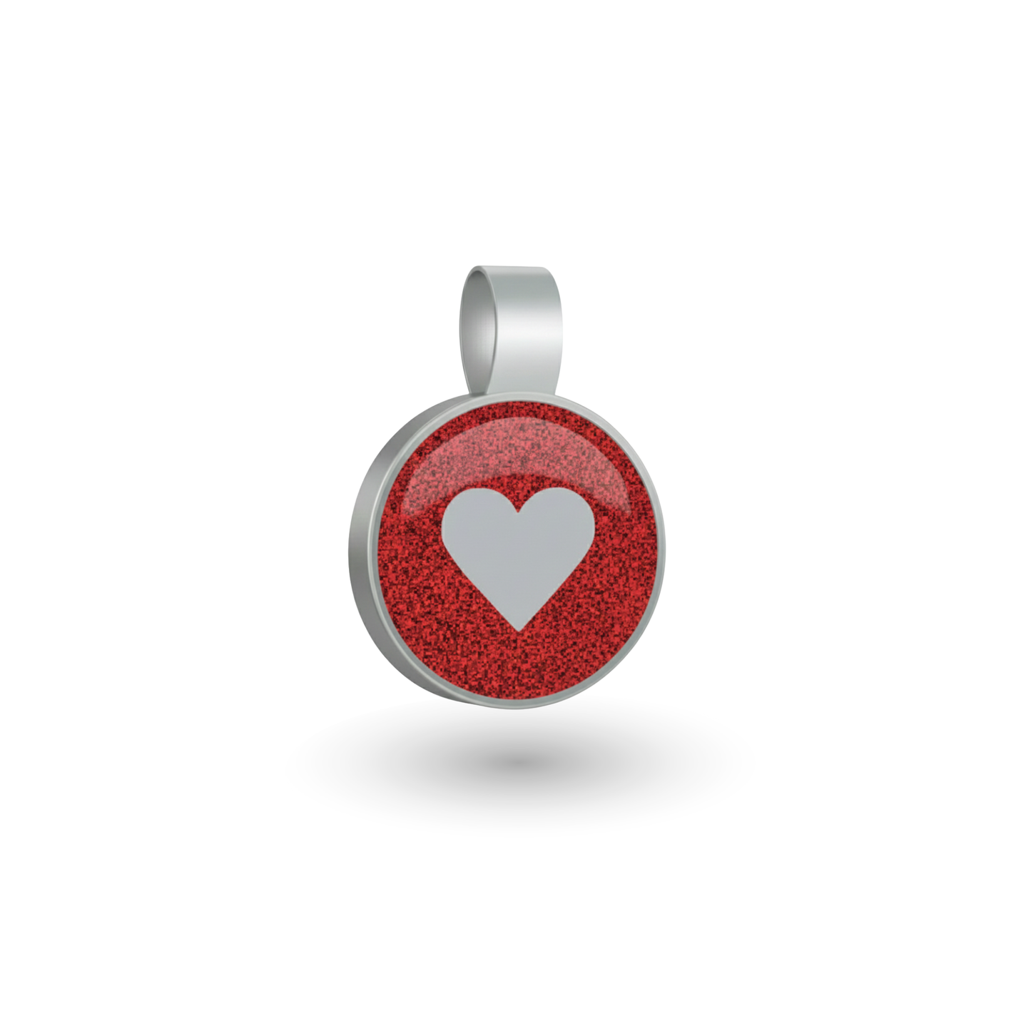 Small Circle Red Heart Pet Tag SKU: 225 (Sold in Pack of 5)