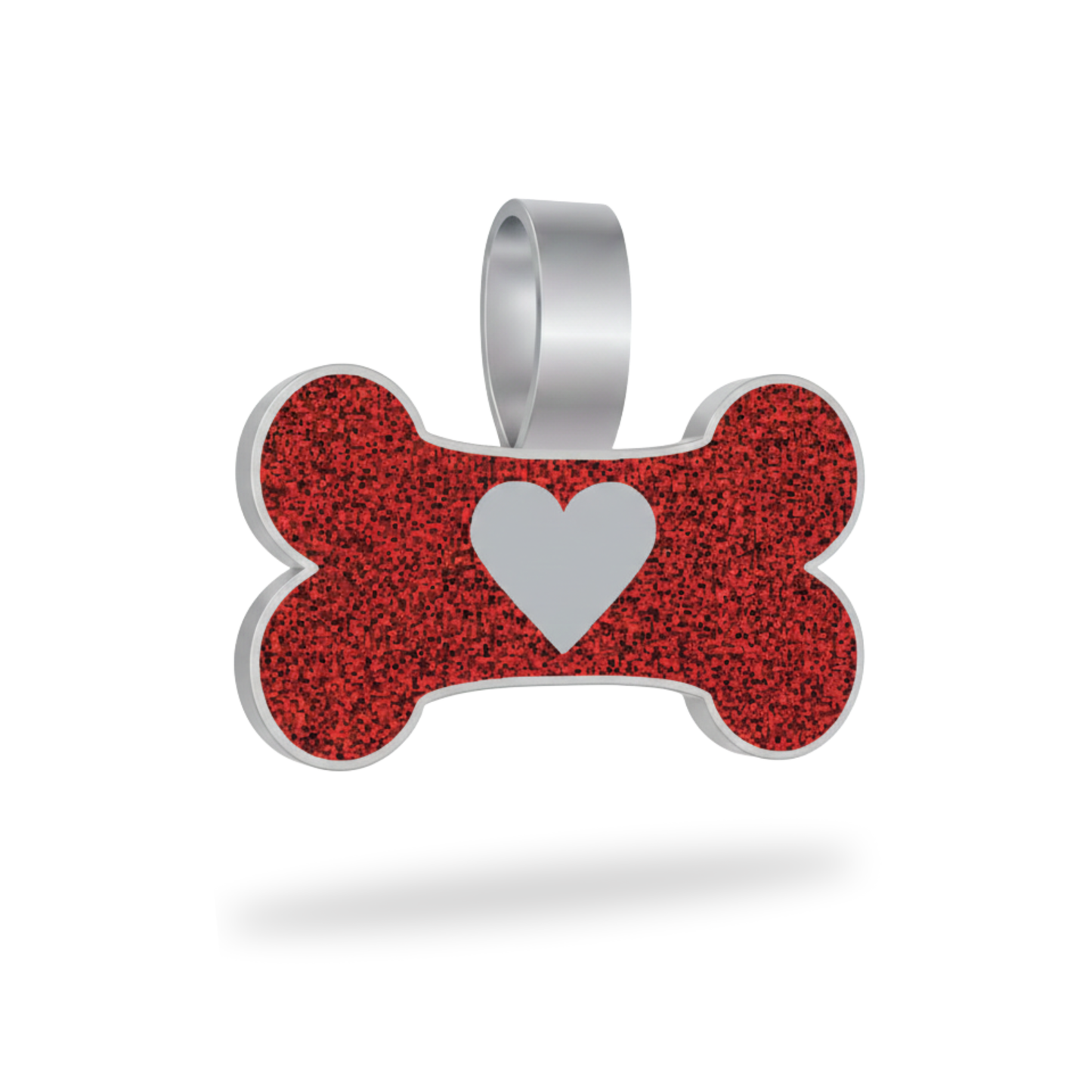 Large Bone Red Heart Pet Tag SKU: 224 (Sold in Pack of 5)