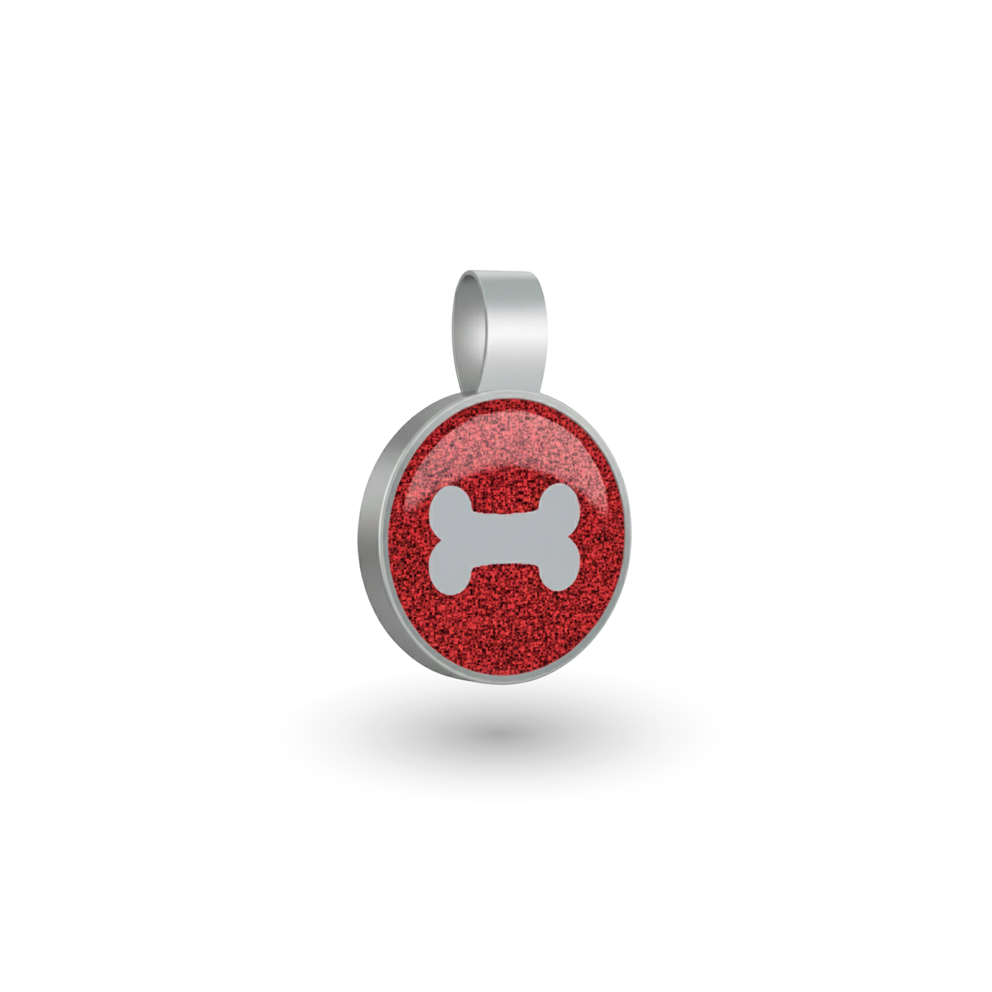 Small Circle Red Bone Print Tag SKU: 235 (Sold in Pack of 5)