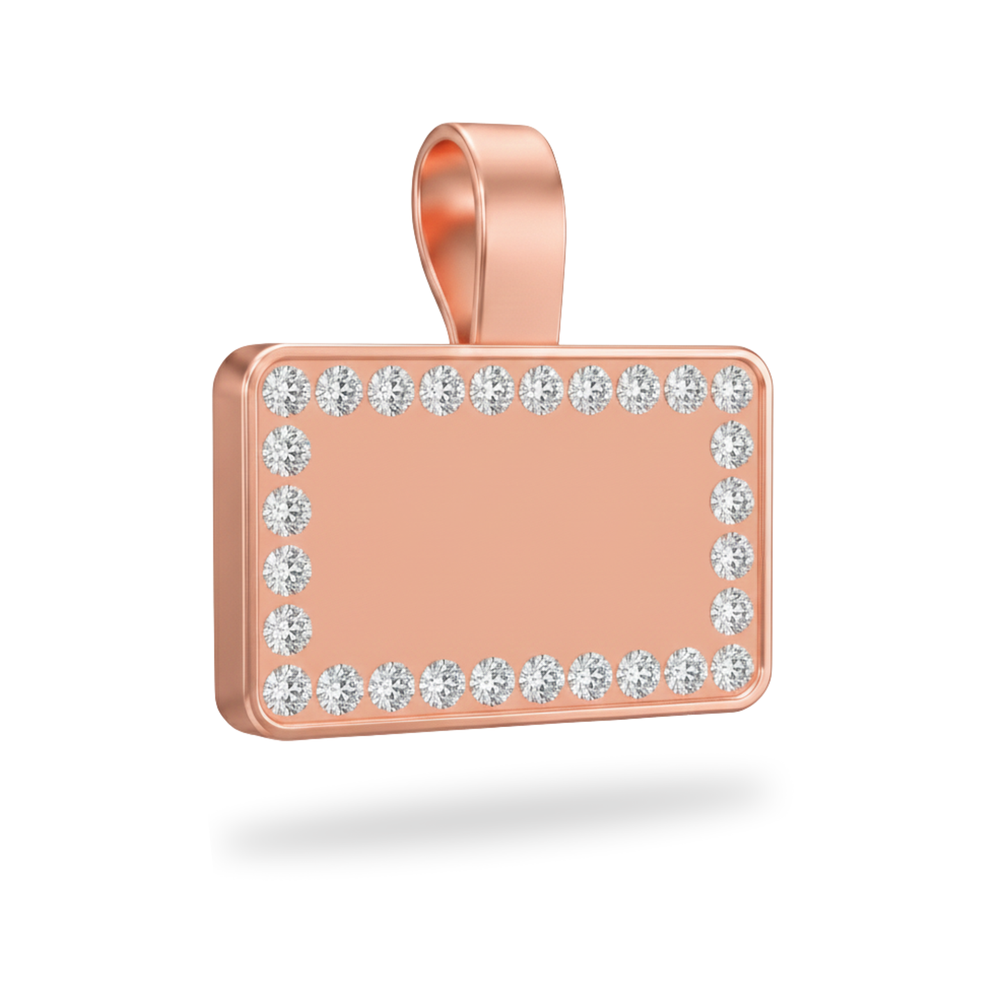 Large Rectangle Rose Gold Pet Tag SKU: 140 (Sold in Pack of 5)