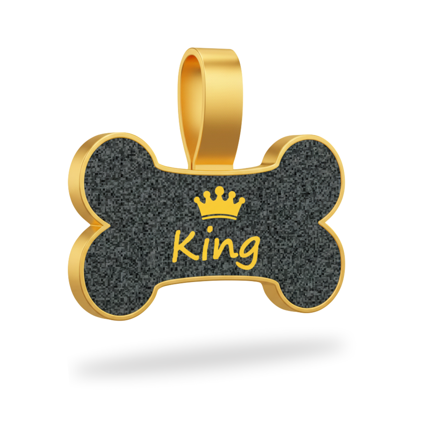 Large Bone Gold King Pet Tag SKU: 294 (Sold in Pack of 5)