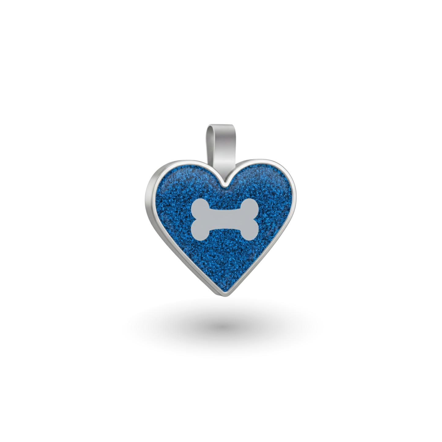 Small Heart Blue Bone Print Pet Tag SKU: 177 (Sold in Pack of 5)