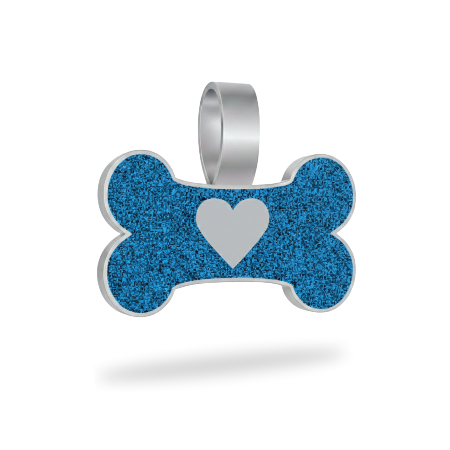 Large Bone Blue Heart Pet Tag SKU: 164 (Sold in Pack of 5)