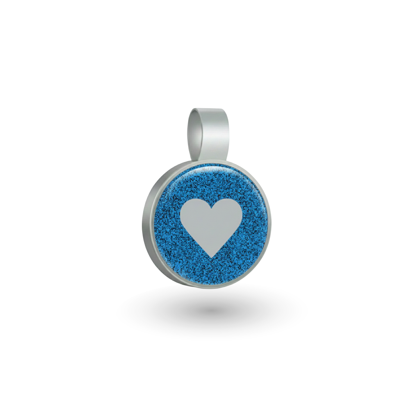 Small Circle Blue Heart Pet Tag SKU: 165 (Sold in Pack of 5)