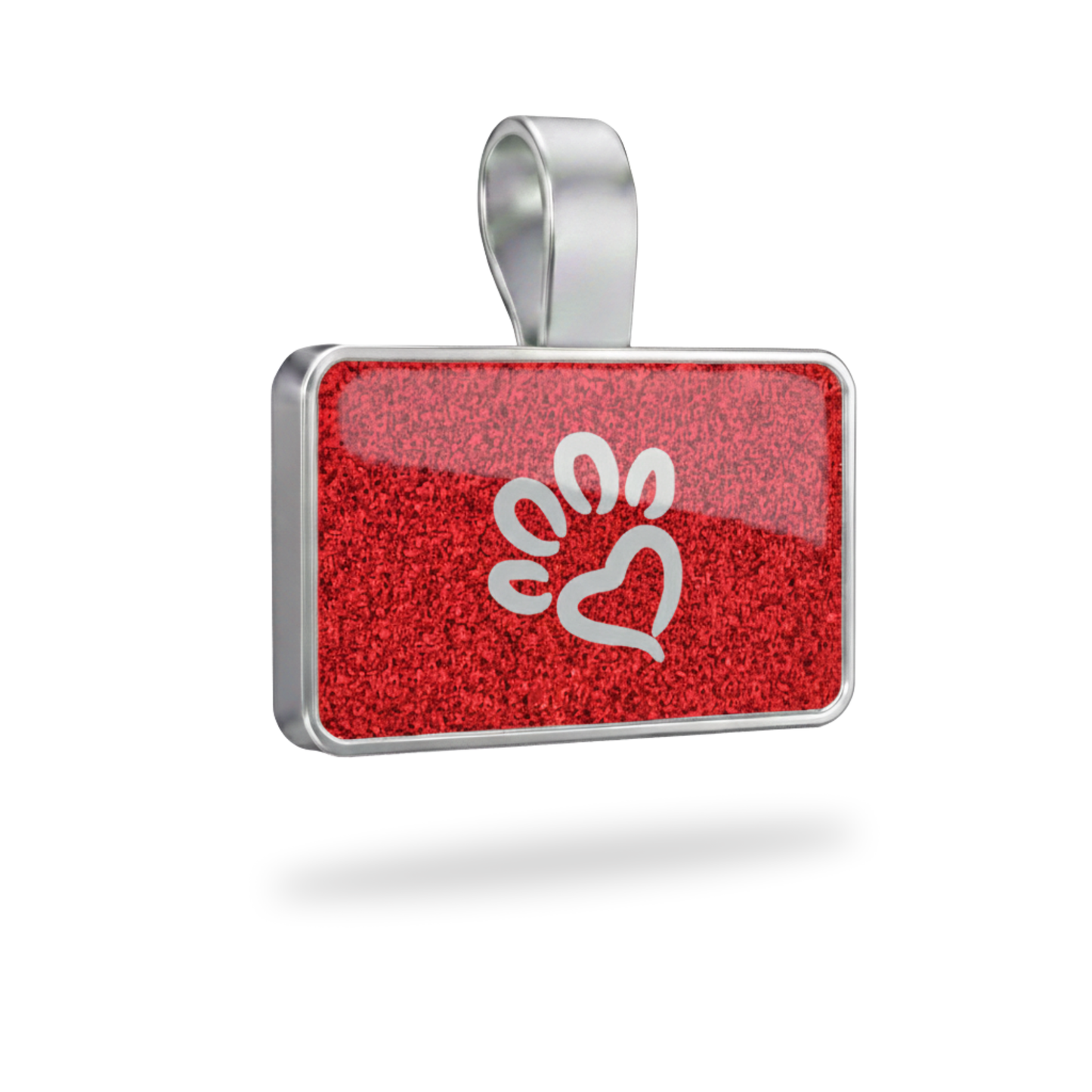 Large Rectangle Red Paw Pet Tag SKU: 240 (Sold in Pack of 5)