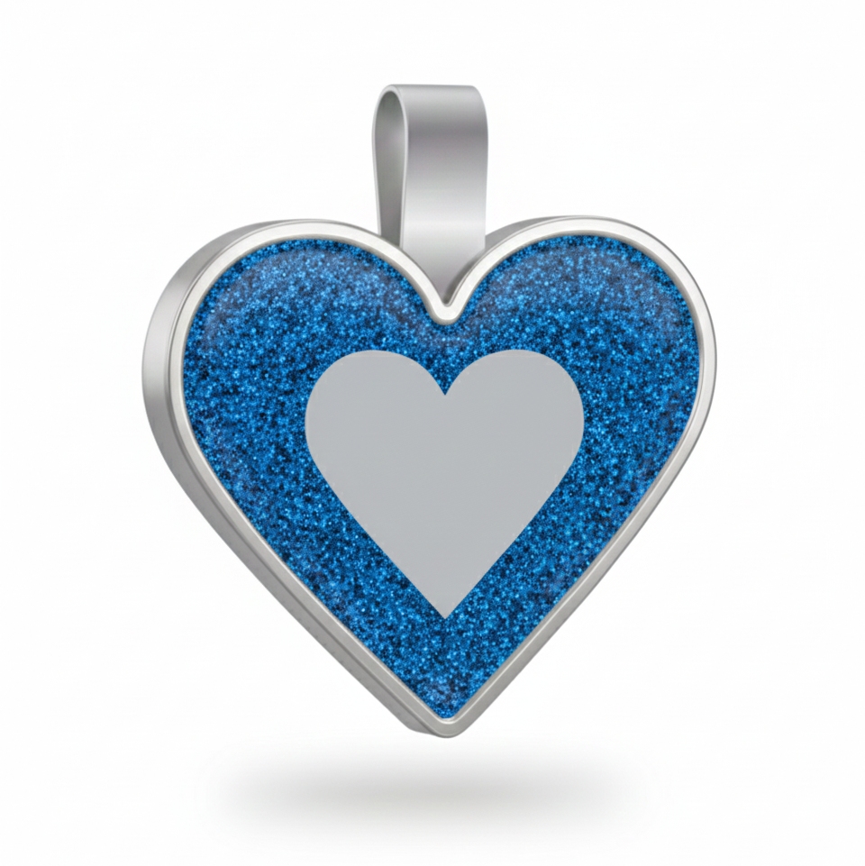 Large Heart Shape Blue Pet Tag SKU: 162 (Sold in Pack of 5)