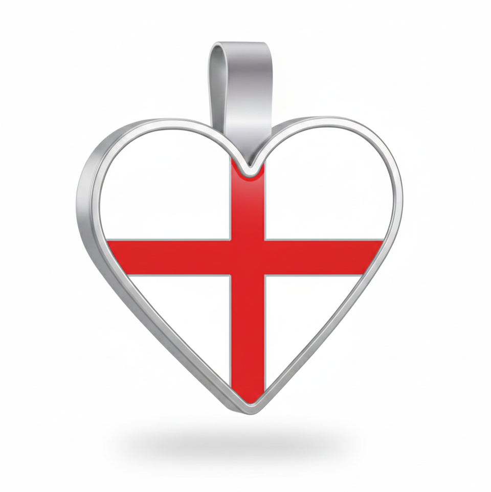 Large Heart England Pet Tag SKU: 392 (Sold in Pack of 5)