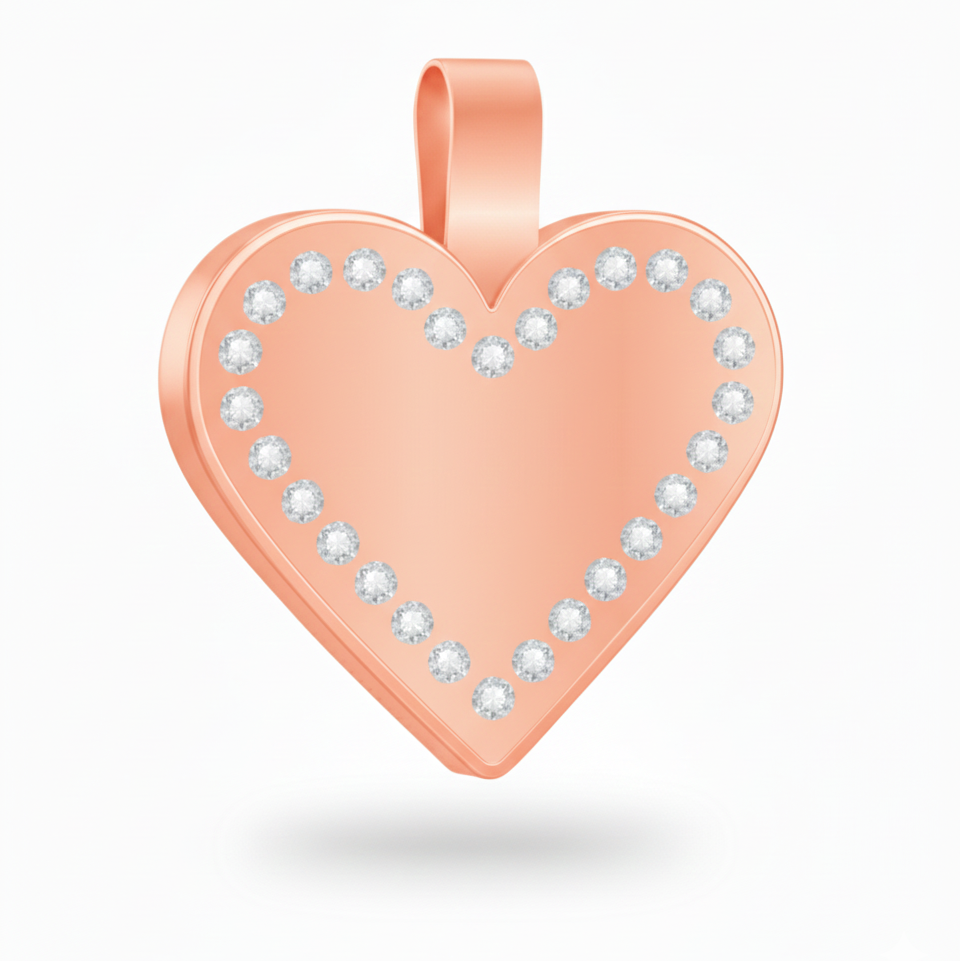Large Heart Rose Gold Pet Tag SKU: 142 (Sold in Pack of 5)
