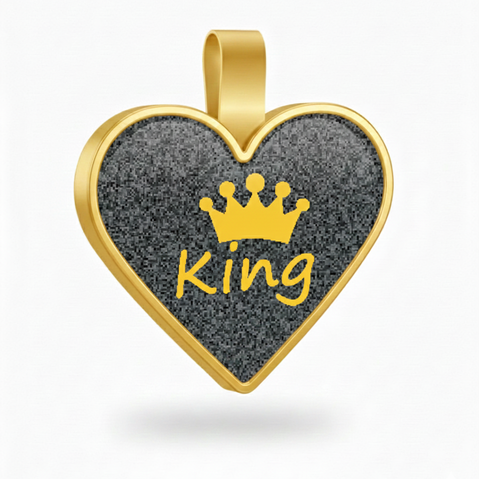 Large Heart Shape King Pet Tag SKU: 292 (Sold in Pack of 5)