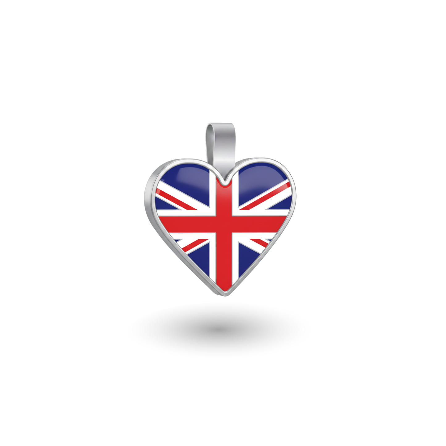 Small Heart UK Flag Enamel Pet Tag SKU: 387 (Sold in Pack of 5)