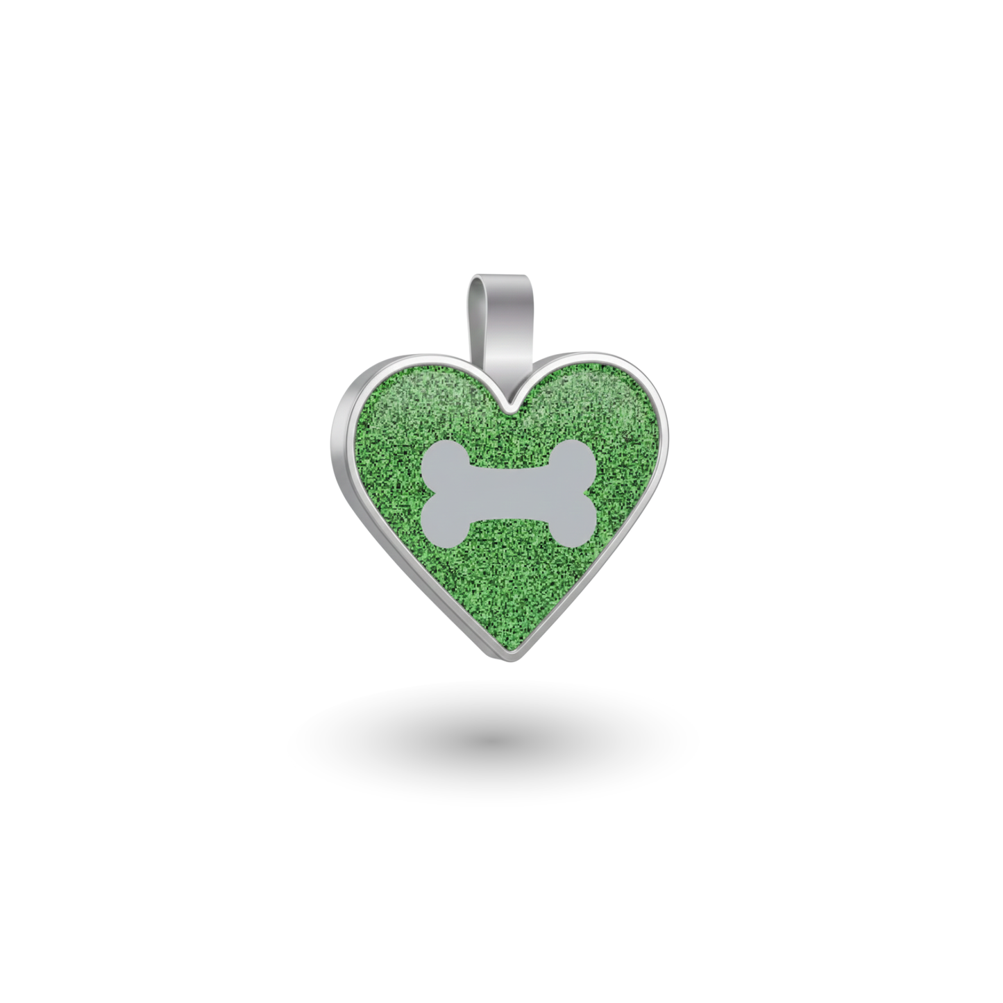 Small Heart Green Bone Pet Tag SKU: 207 (Sold in Pack of 5)