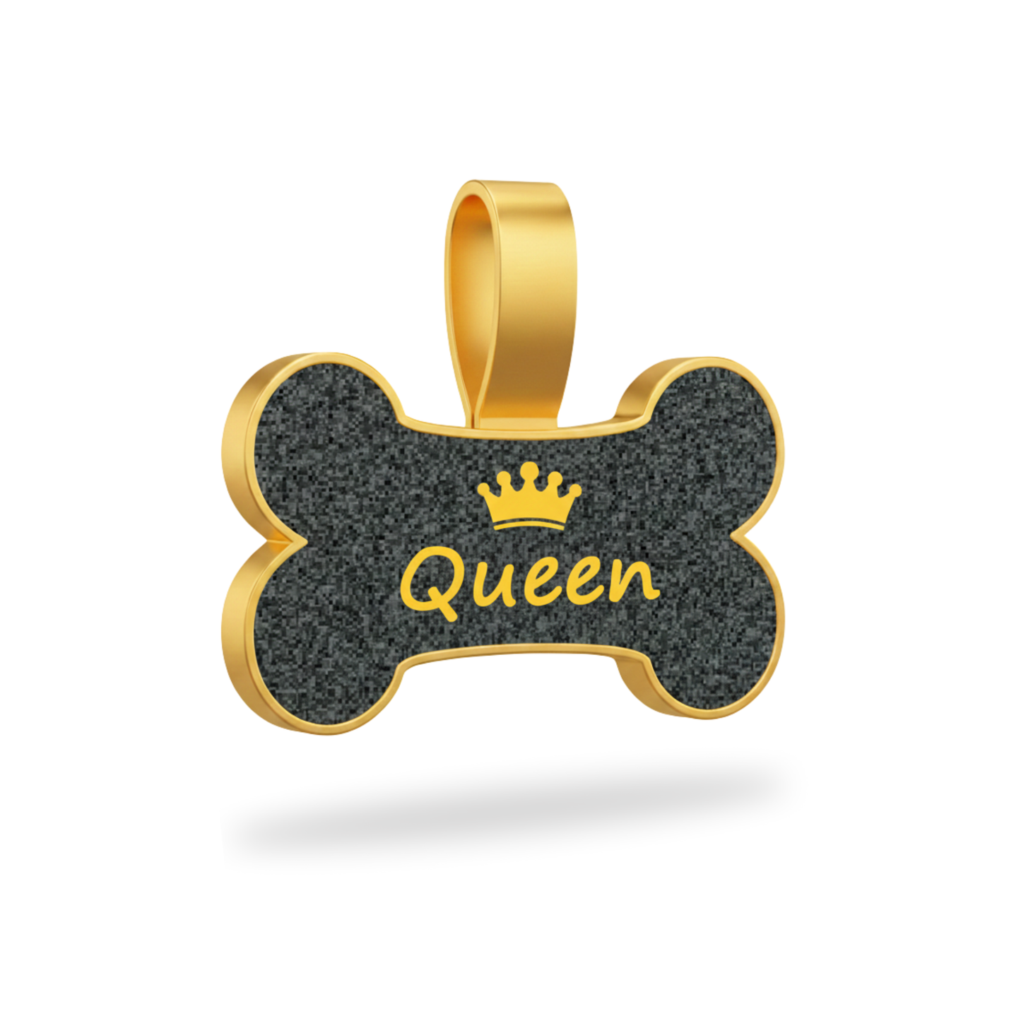 Large Bone Gold Queen Pet Tag SKU: 304 (Sold in Pack of 5)