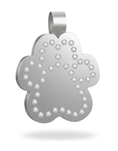 Large Paw Shape Silver Pet Tag SKU: 153 (Sold in Pack of 5)