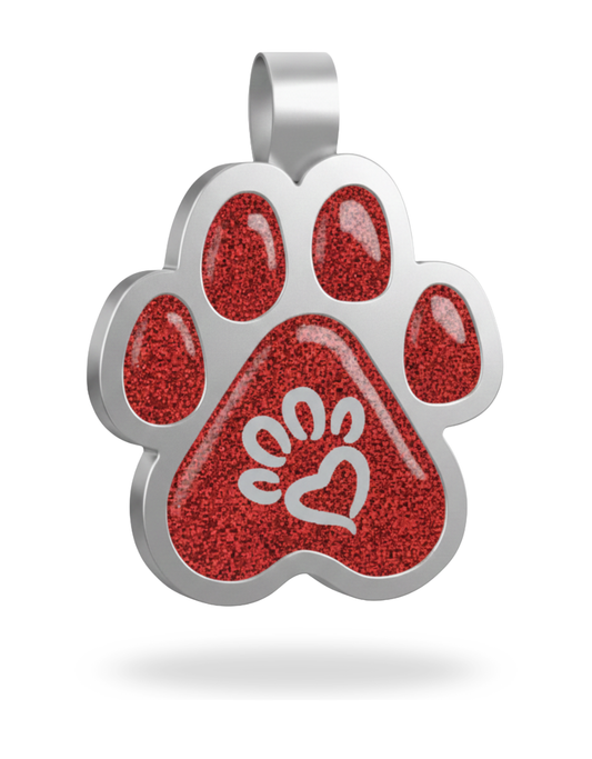 Large Paw Red  Print Pet Tag SKU: 243 (Sold in Pack of 5)