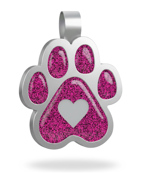 Large Paw Purple Heart Pet Tag SKU: 253 (Sold in Pack of 5)