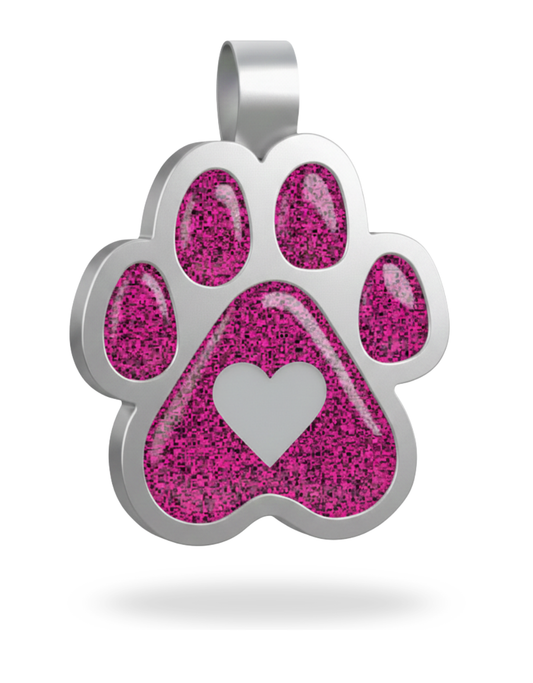 Large Paw Purple Heart Pet Tag SKU: 253 (Sold in Pack of 5)