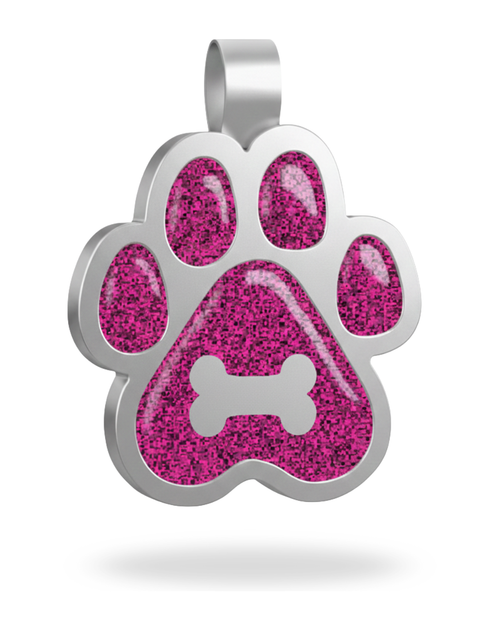 Large Paw Pink  Bone Pet Tag SKU: 263 (Sold in Pack of 5)