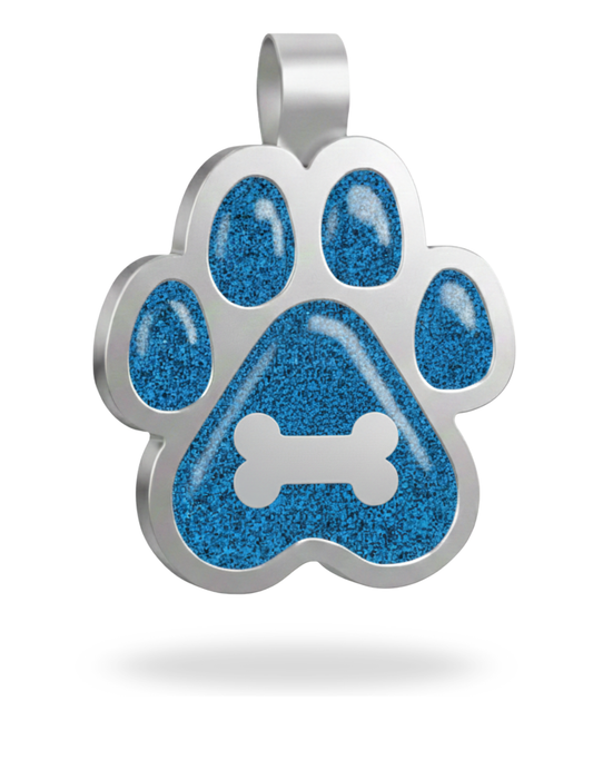 Large Paw Blue Bone Pet Tag SKU: 173 (Sold in Pack of 5)
