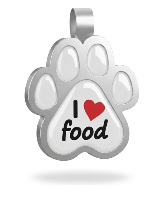 Large Paw I Love Food Pet Tag SKU: 343 (Sold in Pack of 5)