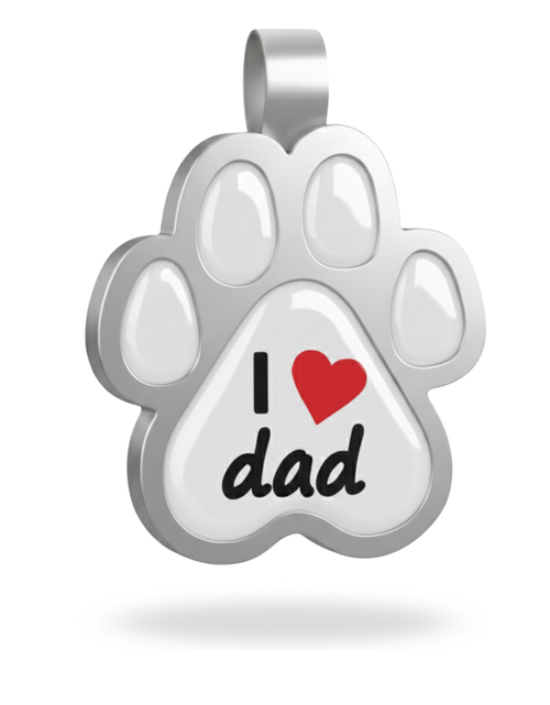 Large Paw I Love Dad Pet Tag SKU: 373 (Sold in Pack of 5)