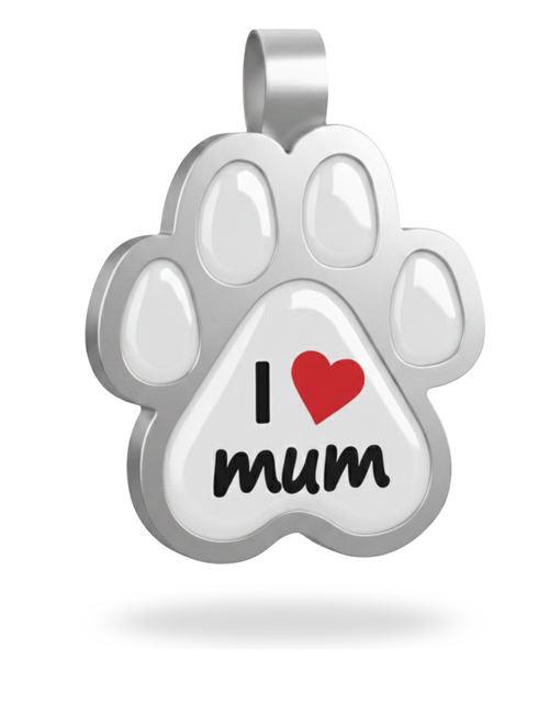 Large Paw I Love Mum Pet Tag SKU: 363 (Sold in Pack of 5)