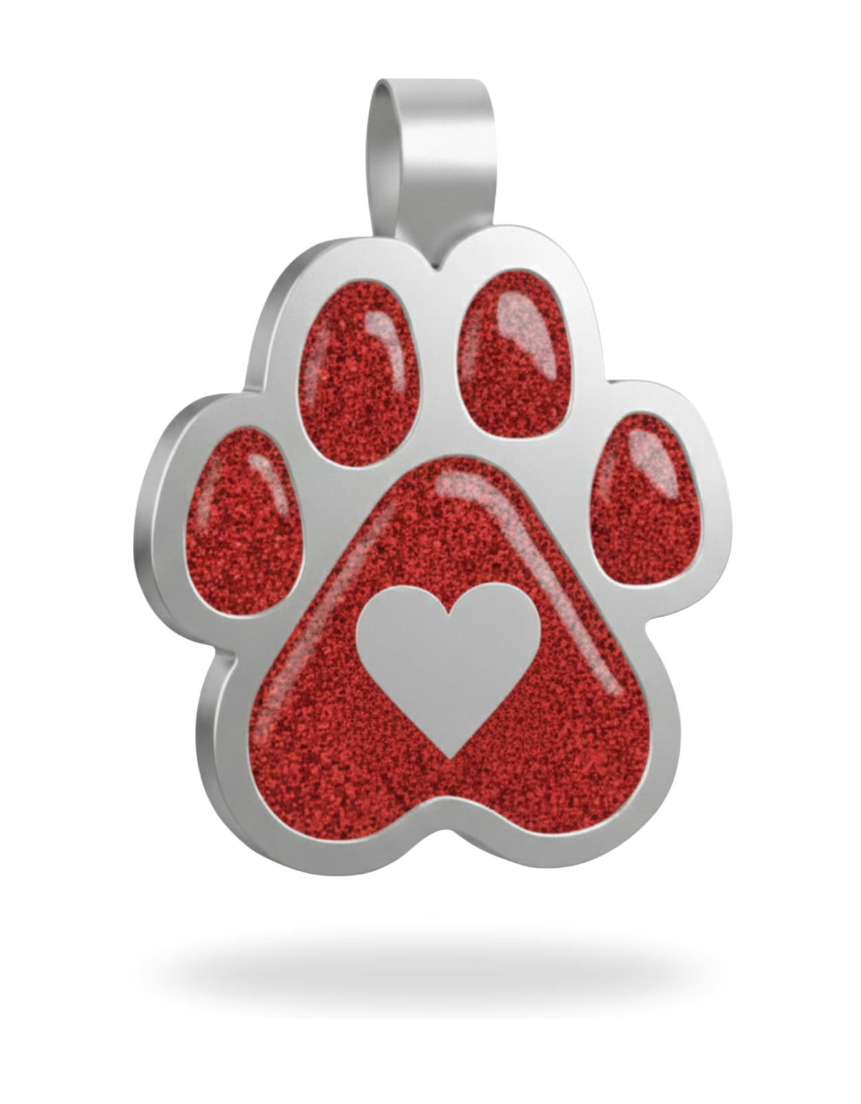 Large Paw Red Heart Pet Tag SKU: 223 (Sold in Pack of 5)