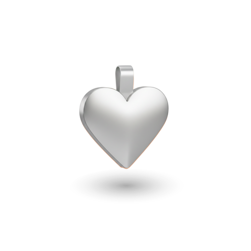 Small Heart Shape Silver Tag SKU: 127 (Sold in Pack of 5)