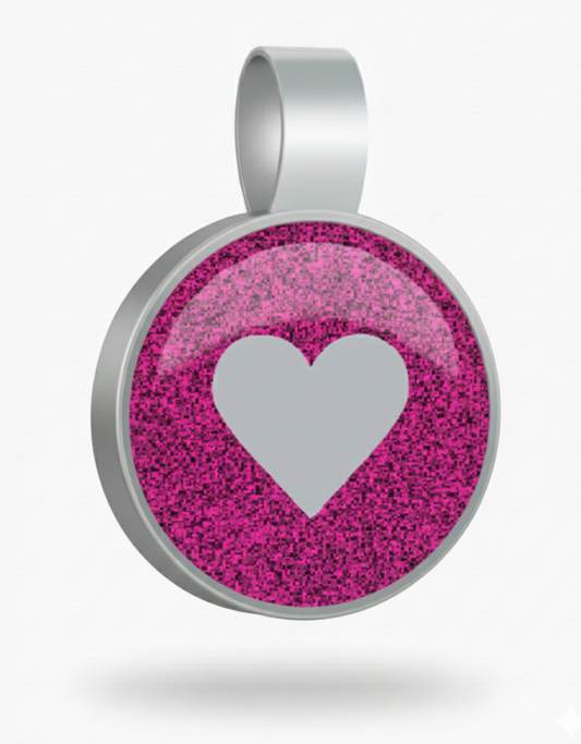 Large Circle Purple Heart Pet Tag SKU: 251 (Sold in Pack of 5)