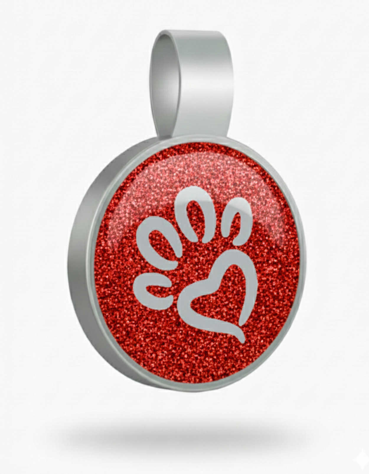 Large Circle Red Paw Pet Tag SKU: 241 (Sold in Pack of 5)