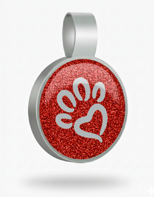 Large Circle Red Paw Pet Tag SKU: 241 (Sold in Pack of 5)