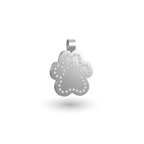 Small Paw Silver Pet Tag SKU: 156 (Sold in Pack of 5)