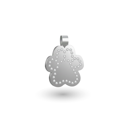 Small Paw Silver Pet Tag SKU: 156 (Sold in Pack of 5)
