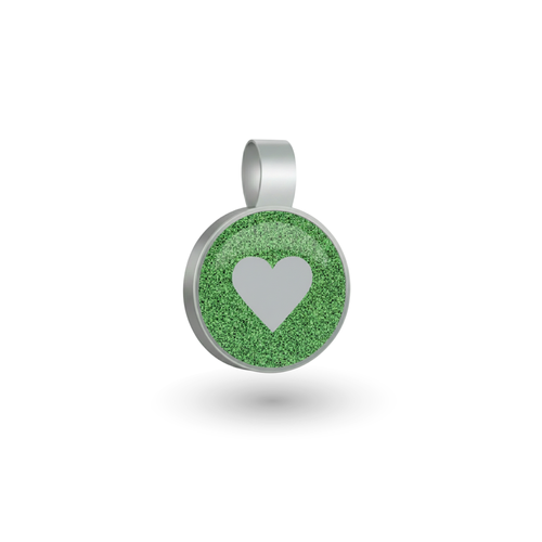 Small Circle Green  Heart Pet Tag SKU: 195 (Sold in Pack of 5)