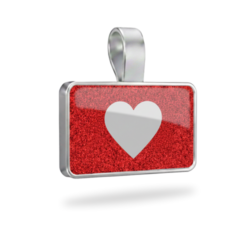 Large Rectangle  Red  Heart Pet Tag SKU: 220 (Sold in Pack of 5)