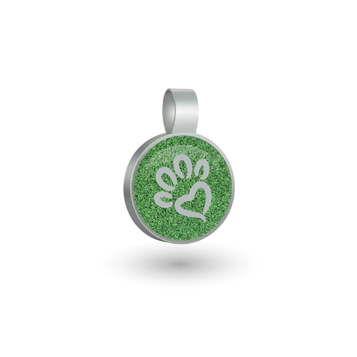 Small Circle  Green Paw Pet Tag SKU: 215 (Sold in Pack of 5)