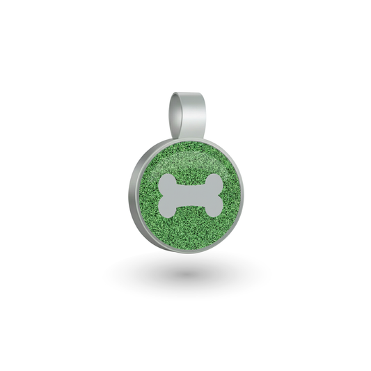 Small Circle  Green  Bone Pet Tag SKU: 205 (Sold in Pack of 5)