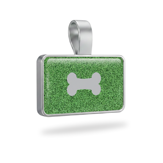 Large Rectangle Green Bone Tag SKU: 200 (Sold in Pack of 5)