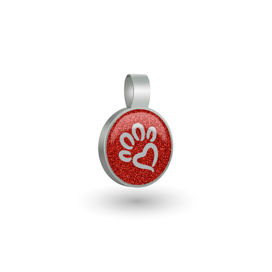 Small Circle  Red  Paw Pet Tag SKU: 245 (Sold in Pack of 5)