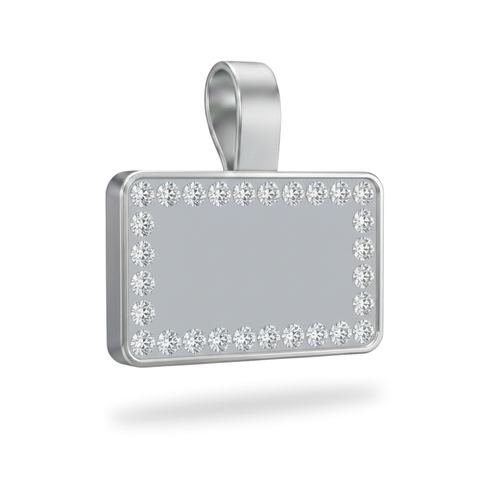 Large Rectangle Silver Pet Tag SKU: 150 (Sold in Pack of 5)