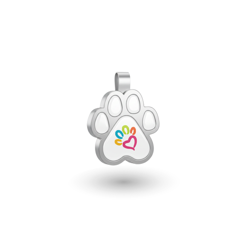 Small Paw White Pet Tag SKU: 336 (Sold in Pack of 5)