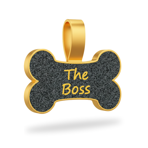Large Bone Gold The Boss Pet Tag SKU: 284 (Sold in Pack of 5)