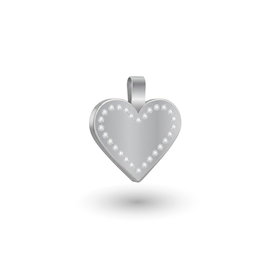 Small Heart  Silver Pet Tag SKU: 157 (Sold in Pack of 5)