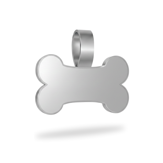 Large Bone  Silver Pet Tag -SKU: 124 (Sold in Pack of 5)