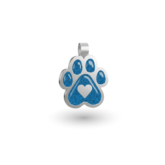 Small Paw Blue Heart Pet Tag SKU: 166 (Sold in Pack of 5)